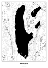Lade das Bild in den Galerie-Viewer, Ammersee Poster - Minimal Design
