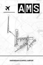 Lade das Bild in den Galerie-Viewer, Amsterdam Schiphol Airport (Flughafen AMS / EHAM) Light Poster - Minimal - Detailansicht