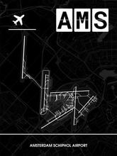 Lade das Bild in den Galerie-Viewer, Amsterdam Schiphol Airport (Flughafen AMS / EHAM) Poster - Minimal Design