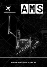 Lade das Bild in den Galerie-Viewer, Amsterdam Schiphol Airport (Flughafen AMS / EHAM) Poster - Minimal Design