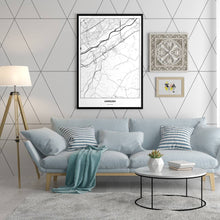 Lade das Bild in den Galerie-Viewer, Ansfelden Light Poster - Minimal - Vorschau in einem hell eingerichtetem Wohnzimmer