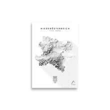 Lade das Bild in den Galerie-Viewer, Niederösterreich 3D-Relief Schwarz-Weiß Kunstdruck Detailansicht
