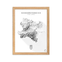Lade das Bild in den Galerie-Viewer, Niederösterreich 3D-Relief Schwarz-Weiß Kunstdruck Detailansicht