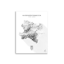Lade das Bild in den Galerie-Viewer, Niederösterreich 3D-Relief Schwarz-Weiß Kunstdruck Detailansicht