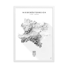Lade das Bild in den Galerie-Viewer, Niederösterreich 3D-Relief Schwarz-Weiß Kunstdruck Detailansicht