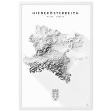 Lade das Bild in den Galerie-Viewer, Niederösterreich 3D-Relief Schwarz-Weiß Kunstdruck Detailansicht