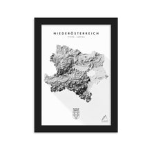 Lade das Bild in den Galerie-Viewer, Niederösterreich 3D-Relief Schwarz-Weiß Kunstdruck Detailansicht
