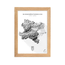 Lade das Bild in den Galerie-Viewer, Niederösterreich 3D-Relief Schwarz-Weiß Kunstdruck Detailansicht