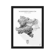Lade das Bild in den Galerie-Viewer, Niederösterreich 3D-Relief Schwarz-Weiß Kunstdruck Detailansicht
