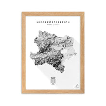 Lade das Bild in den Galerie-Viewer, Niederösterreich 3D-Relief Schwarz-Weiß Kunstdruck Detailansicht