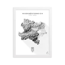 Lade das Bild in den Galerie-Viewer, Niederösterreich 3D-Relief Schwarz-Weiß Kunstdruck Detailansicht