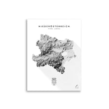 Lade das Bild in den Galerie-Viewer, Niederösterreich 3D-Relief Schwarz-Weiß Kunstdruck Detailansicht