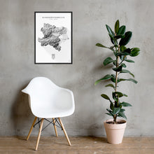 Lade das Bild in den Galerie-Viewer, Niederösterreich 3D-Relief Schwarz-Weiß Kunstdruck im Wohnraum