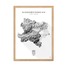 Lade das Bild in den Galerie-Viewer, Niederösterreich 3D-Relief Schwarz-Weiß Kunstdruck Detailansicht