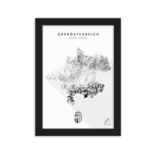 Lade das Bild in den Galerie-Viewer, Oberösterreich 3D-Relief Schwarz-Weiß Kunstdruck Detailansicht