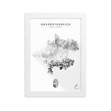 Lade das Bild in den Galerie-Viewer, Oberösterreich 3D-Relief Schwarz-Weiß Kunstdruck Detailansicht