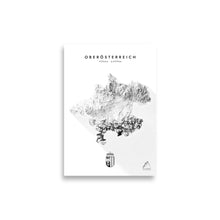 Lade das Bild in den Galerie-Viewer, Oberösterreich 3D-Relief Schwarz-Weiß Kunstdruck Detailansicht