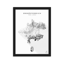 Lade das Bild in den Galerie-Viewer, Oberösterreich 3D-Relief Schwarz-Weiß Kunstdruck Detailansicht