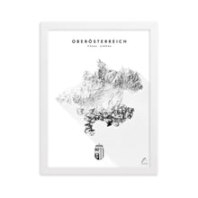 Lade das Bild in den Galerie-Viewer, Oberösterreich 3D-Relief Schwarz-Weiß Kunstdruck Detailansicht