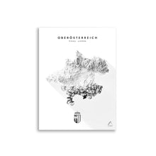 Lade das Bild in den Galerie-Viewer, Oberösterreich 3D-Relief Schwarz-Weiß Kunstdruck Detailansicht