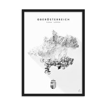 Lade das Bild in den Galerie-Viewer, Oberösterreich 3D-Relief Schwarz-Weiß Kunstdruck Detailansicht