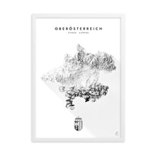 Lade das Bild in den Galerie-Viewer, Oberösterreich 3D-Relief Schwarz-Weiß Kunstdruck Detailansicht