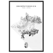Lade das Bild in den Galerie-Viewer, Oberösterreich 3D-Relief Schwarz-Weiß Kunstdruck Detailansicht