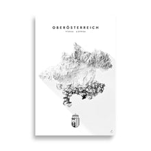 Lade das Bild in den Galerie-Viewer, Oberösterreich 3D-Relief Schwarz-Weiß Kunstdruck Detailansicht