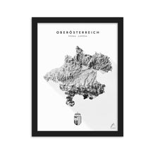 Lade das Bild in den Galerie-Viewer, Oberösterreich 3D-Relief Schwarz-Weiß Kunstdruck Detailansicht