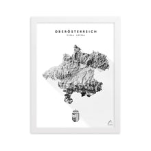 Lade das Bild in den Galerie-Viewer, Oberösterreich 3D-Relief Schwarz-Weiß Kunstdruck Detailansicht