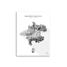 Lade das Bild in den Galerie-Viewer, Oberösterreich 3D-Relief Schwarz-Weiß Kunstdruck Detailansicht
