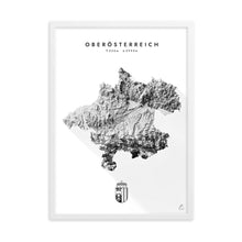 Lade das Bild in den Galerie-Viewer, Oberösterreich 3D-Relief Schwarz-Weiß Kunstdruck Detailansicht