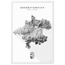 Lade das Bild in den Galerie-Viewer, Oberösterreich 3D-Relief Schwarz-Weiß Kunstdruck Detailansicht