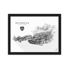 Lade das Bild in den Galerie-Viewer, Österreich 3D-Relief Schwarz-Weiß Kunstdruck Detailansicht