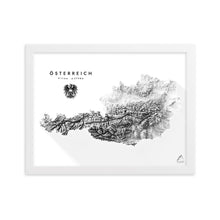 Lade das Bild in den Galerie-Viewer, Österreich 3D-Relief Schwarz-Weiß Kunstdruck Detailansicht