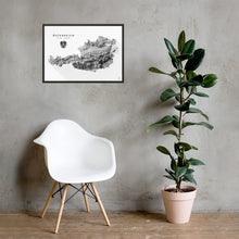 Lade das Bild in den Galerie-Viewer, Österreich 3D-Relief Schwarz-Weiß Kunstdruck im Wohnraum