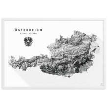 Lade das Bild in den Galerie-Viewer, Österreich 3D-Relief Schwarz-Weiß Kunstdruck Detailansicht