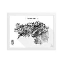 Lade das Bild in den Galerie-Viewer, Steiermark 3D-Relief Schwarz-Weiß Kunstdruck Detailansicht