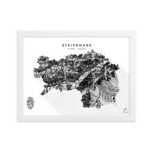 Lade das Bild in den Galerie-Viewer, Steiermark 3D-Relief Schwarz-Weiß Kunstdruck Detailansicht