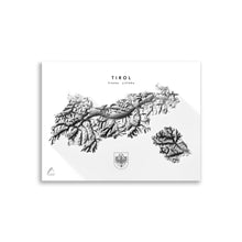 Lade das Bild in den Galerie-Viewer, Tirol 3D-Relief Schwarz-Weiß Kunstdruck Detailansicht