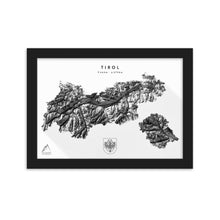 Lade das Bild in den Galerie-Viewer, Tirol 3D-Relief Schwarz-Weiß Kunstdruck Detailansicht