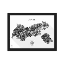 Lade das Bild in den Galerie-Viewer, Tirol 3D-Relief Schwarz-Weiß Kunstdruck Detailansicht