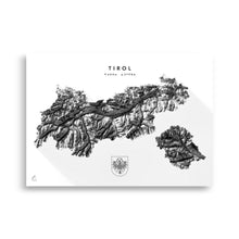 Lade das Bild in den Galerie-Viewer, Tirol 3D-Relief Schwarz-Weiß Kunstdruck Detailansicht