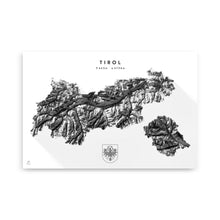 Lade das Bild in den Galerie-Viewer, Tirol 3D-Relief Schwarz-Weiß Kunstdruck Detailansicht
