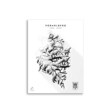Lade das Bild in den Galerie-Viewer, Vorarlberg 3D-Relief Schwarz-Weiß Kunstdruck Detailansicht