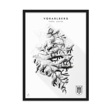 Lade das Bild in den Galerie-Viewer, Vorarlberg 3D-Relief Schwarz-Weiß Kunstdruck Detailansicht