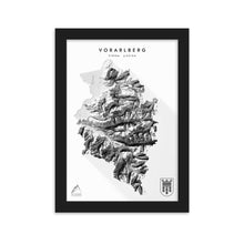 Lade das Bild in den Galerie-Viewer, Vorarlberg 3D-Relief Schwarz-Weiß Kunstdruck Detailansicht