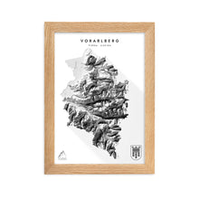 Lade das Bild in den Galerie-Viewer, Vorarlberg 3D-Relief Schwarz-Weiß Kunstdruck Detailansicht