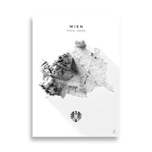 Lade das Bild in den Galerie-Viewer, Wien 3D-Relief Schwarz-Weiß Kunstdruck Detailansicht