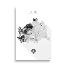 Lade das Bild in den Galerie-Viewer, Wien 3D-Relief Schwarz-Weiß Kunstdruck Detailansicht